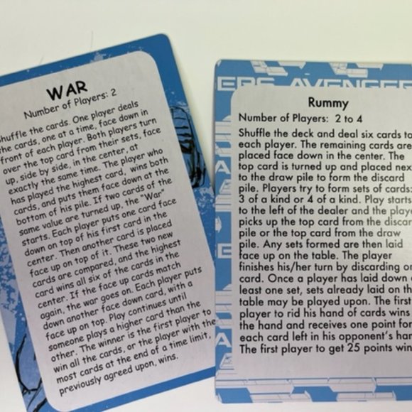 Marvel Avengers Assemble 2 Giant Card Games War and Rummy Ages 5+ Birthday 4"x6" - Picture 6 of 6